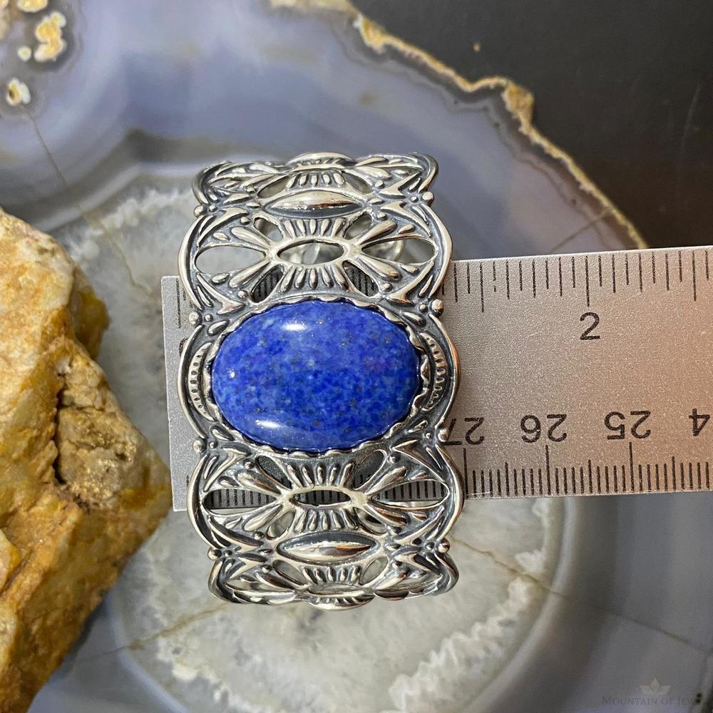 Carolyn Pollack Vintage Southwestern Style Sterling Oval Denim Lapis Bracelet - Picture 10 of 10
